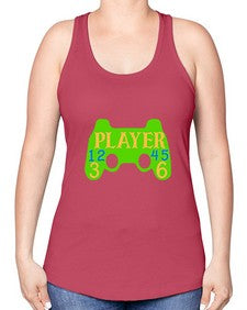 player 38# - video games -Racerback Tank