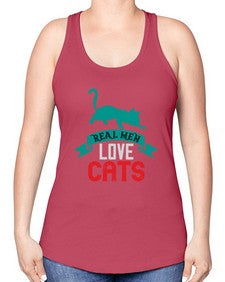 real man love cats o Style 112# - cats -Racerback Tank