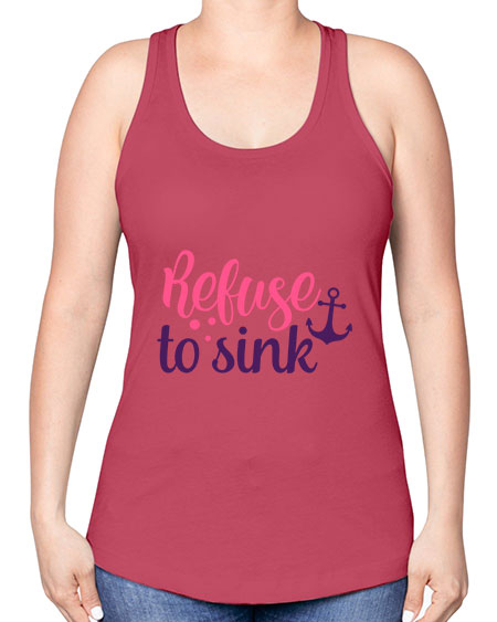 refuse to sink Style 4# - breast cancer -Racerback Tank