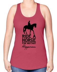 ride a horse for instant happiness - horse -Racerback Tank