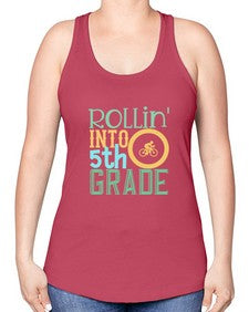 rollin into fifth grade 775# - fifth grade -Racerback Tank