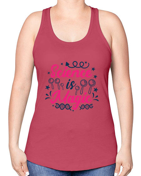 science is magic 90# - general science -Racerback Tank