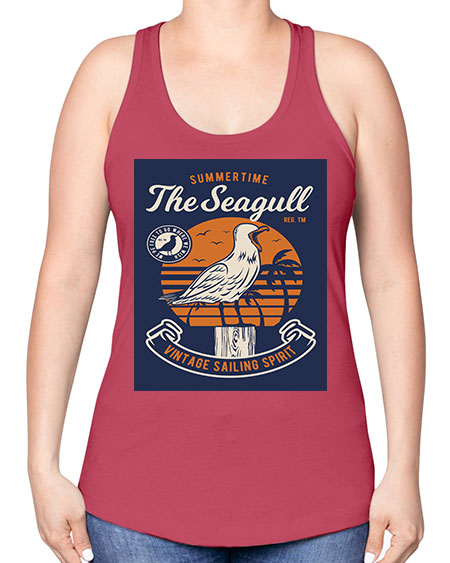 seagul bird 67# - birds -Racerback Tank