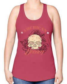 skullrose 1070# - skull and bones -Racerback Tank