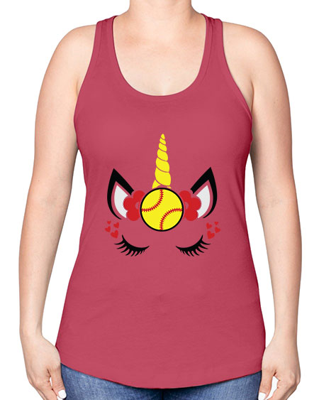 softball unicorn 397# - softball -Racerback Tank