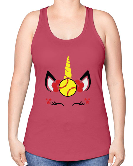 softball unicorn 398# - softball -Racerback Tank