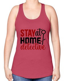 stay at home detective 1112# - true crime -Racerback Tank