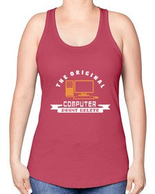 the original computer print delete 12# - computer -Racerback Tank