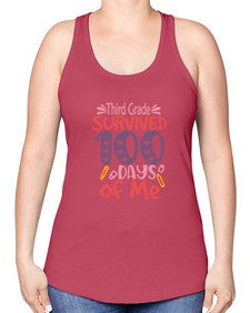 thirdgrade survived one hundred days of me 980# - third grade -Racerback Tank