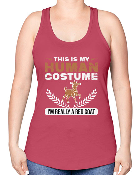 this is my human costume im really a red goat Style 1# - goat -Racerback Tank
