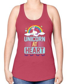 unicorn at heart 448# - unicorn -Racerback Tank