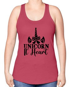 unicorn it heart 466# - unicorn -Racerback Tank