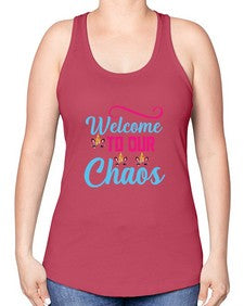 welcome to our chaos 545# - unicorn -Racerback Tank