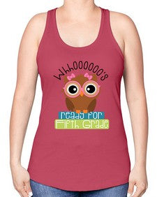 whooos ready for fifth grade girl 1000# - fifth grade -Racerback Tank