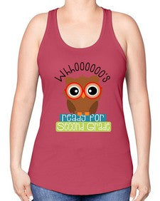 whooos ready for second grade 1007# - second grade -Racerback Tank