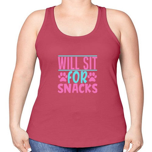 will sit for snacks Style 57# - dogs -Racerback Tank