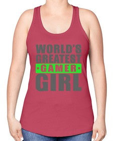 worlds greatest gamer girl 166# - video games -Racerback Tank