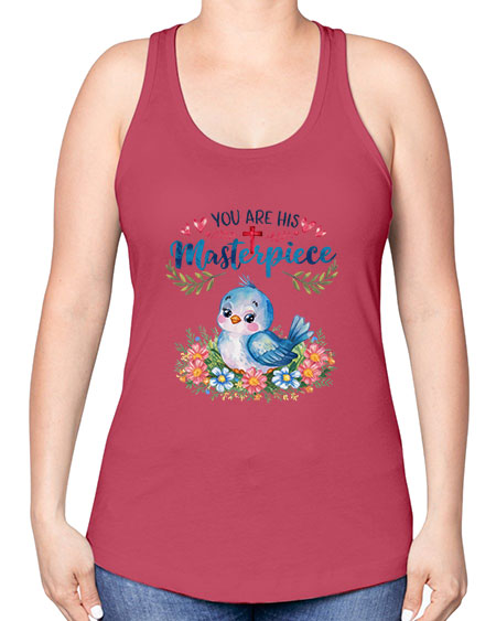 you are his masterpiece 85# - birds -Racerback Tank