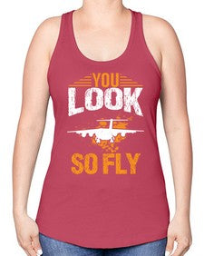 you look so fly  53# - airplane -Racerback Tank