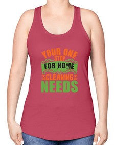 your one stop for home cleaning needs Style 493# - cleaner -Racerback Tank