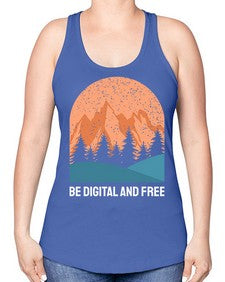 Be Digital and Free 27# - internet -Racerback Tank