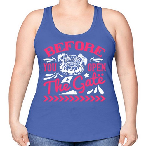 Before You Open The Gate Style 17# - dogs -Racerback Tank