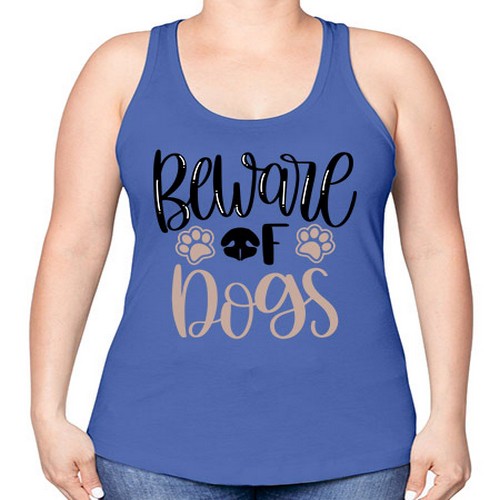Beware Of Dogs Style 33# - dogs -Racerback Tank
