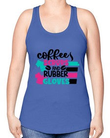 Coffee Scrubs And Rubber Gloves Style Style 664# - nurse -Racerback Tank