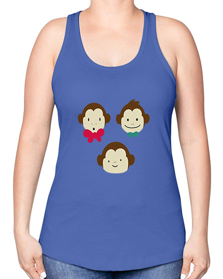 Cute_little_monkeys_5425 - monkey -Racerback Tank
