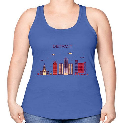 DetroitMI 665# - cities -Racerback Tank