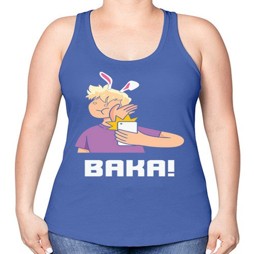Funny Anime Baka Rabbit Slap Anime 228# - anime -Racerback Tank