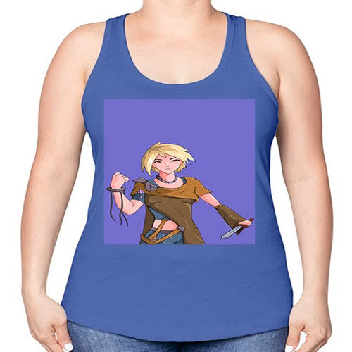 Girl hold knife 12# - anime -Racerback Tank