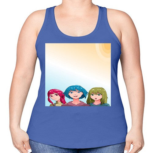 Happy three friend 20# - anime -Racerback Tank