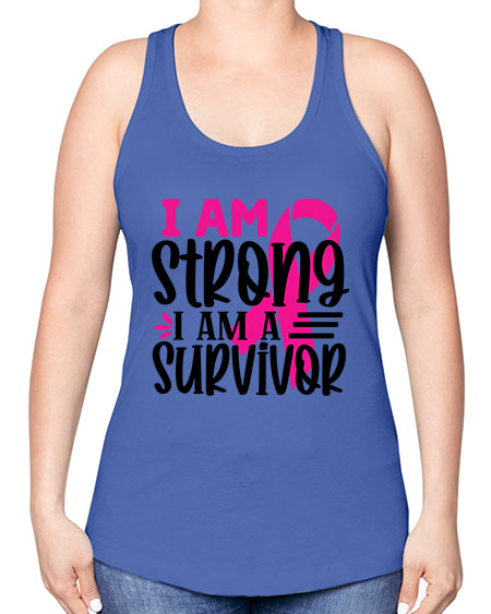 I Am Strong I Am a Survivor 19# - breast cancer -Racerback Tank