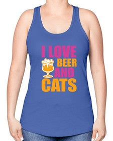 I Love Beer And Cats - cats -Racerback Tank