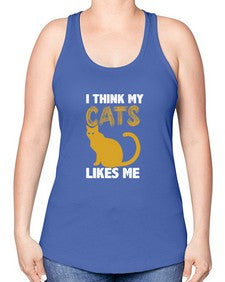 I Think My Cats - cats -Racerback Tank