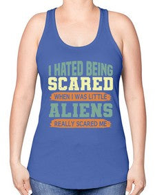 I hated being scared when i was little 13# - ufo -Racerback Tank