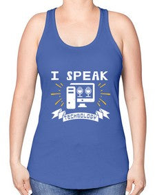 I speak technology 37# - computer -Racerback Tank