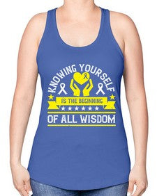 Knowing yourself is the beginning of all wisdom Style 38# - Self awareness -Racerback Tank