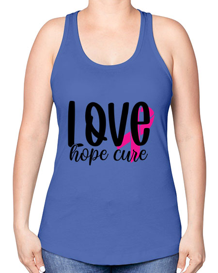 Love Hope Cure 13# - breast cancer -Racerback Tank