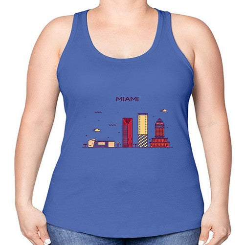 Miami 1285# - cities -Racerback Tank