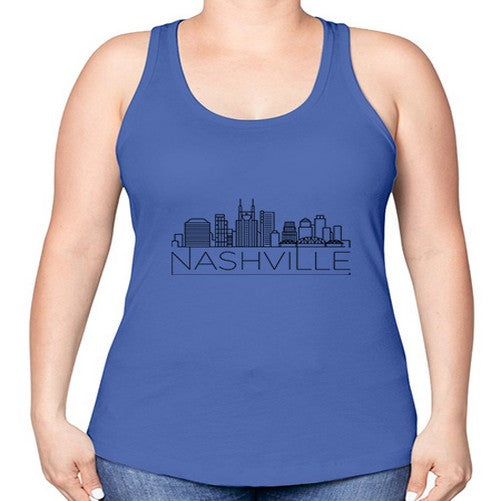 Nashville Minimal Skyline 1414# - cities -Racerback Tank