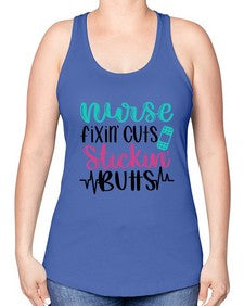 Nurse Fixin Cuts Stickin Style Style 1153# - nurse -Racerback Tank