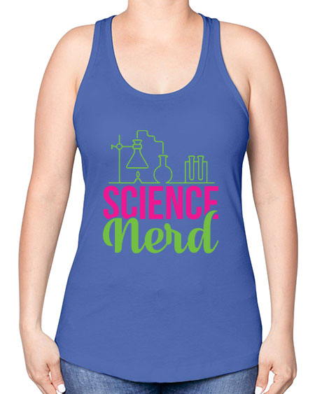 Science Nerd 60# - general science -Racerback Tank