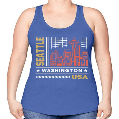 Seattle 1809# - cities -Racerback Tank