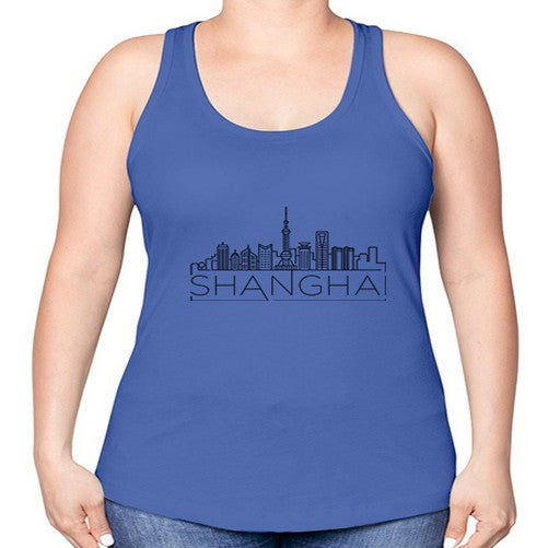 Shanghai Minimal Skyline 1823# - cities -Racerback Tank