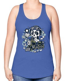 Skull Train 1067# - skull and bones -Racerback Tank