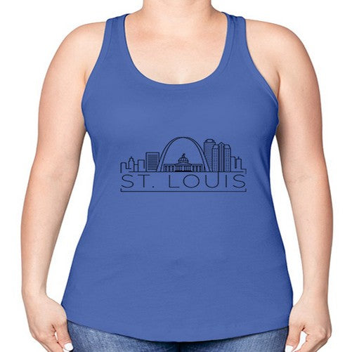 St Louis Minimal Skyline 1882# - cities -Racerback Tank