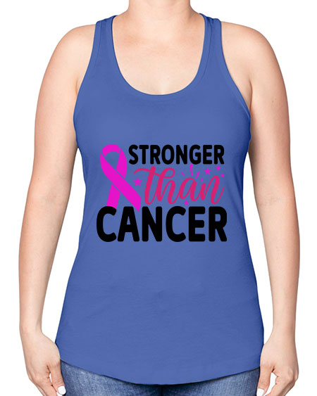 Stronger Than Cancer 6# - breast cancer -Racerback Tank