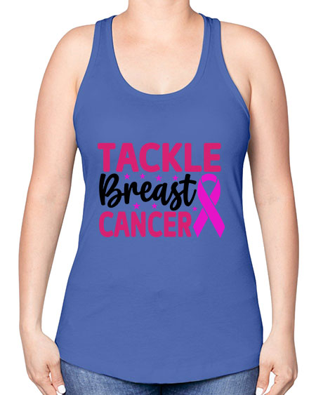Tackle Breast Cancer 5# - breast cancer -Racerback Tank